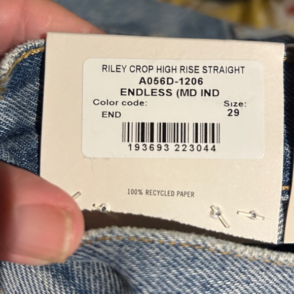 AGOLDE Riley High Rise Straight Crop Jeans 29 NWT - Picture 6 of 16